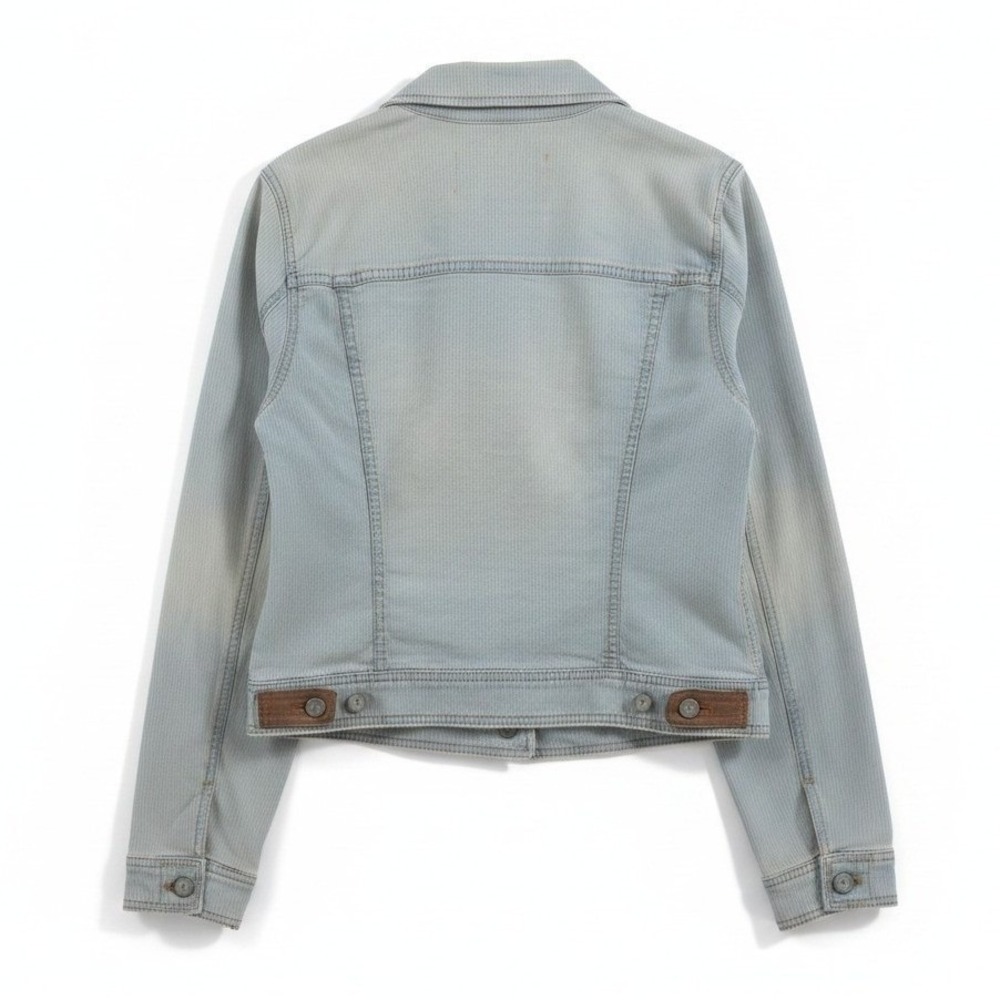 Pilcro Letterpress Button Jean Trucker Denim Jacket Womens L - Picture 2 of 12